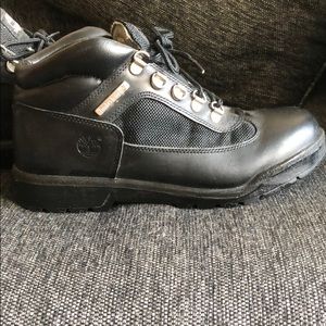All black Timberland boots